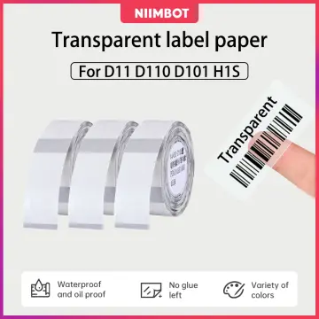 NiiMbot Thermal Transparent Printer Paper Waterproof Oil Proof White  Kitchen Cosmetics Name Date price Labels for D11 Printer