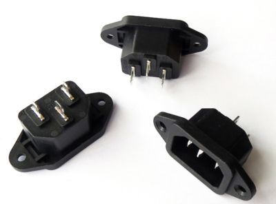 ☍ 5 Pcs 3P IEC 320 C14 Male Plug Panel Power Inlet Sockets Connectors AC 250V 10A