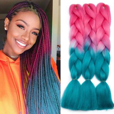 Hair Nest Kanekalon Ombre Synthetic Braiding Hair Jumbo Braids Long Strands Hair Extensions Blonde African X-Pression 100g/Pack