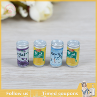 【SHZTGM】 4pcs 1:12 dollhouse Miniature drink cans Fou ตุ๊กตาบ้านครัวตกแต่ง