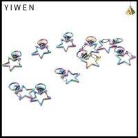 YIWEN 10pcs 10ชิ้นค่ะ ตะขอเกี่ยวตะขอหมุน รูปดาวห้าแฉก โลหะผสมอัลลอยด์ คลิปหนีบสปริง ดีไอวาย รูปดาว สำหรับผู้หญิง