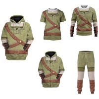 The Zelda Hoodie Cosplay Costume Breath Of The Wild Link Hooded Sweatershirt Adult Men Halloween Coat Carnival T-Shirt Pant Suit