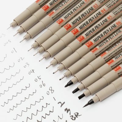 ชุดปากกาไมครอนดินสอสีสำหรับการ์ตูน005 01 02 03 04 05 08ชุดแปรงสมุดวาดรูปปากกามาร์กเกอร์ Fineliner Neelde ปากกาสำหรับร่างภาพ