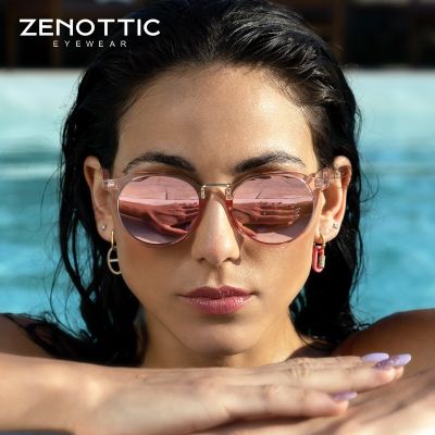 ZENOTTIC แว่นตากันแดดโพลาไรซ์น้ำหนักเบามากแนววินเทจสำหรับผู้หญิงแว่นกันแดดสำหรับขับรถ UV400ทรงกลมเคลือบสีแว่นตากันแดดผู้หญิง Gafas De Sol