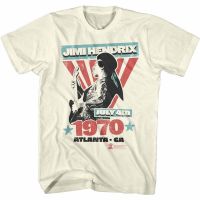 ขายราคาถูก Jimi Hendrix Rock Band T เสื้อ Atlanta Natural Funny Cotton Tee ของขวัญ Men