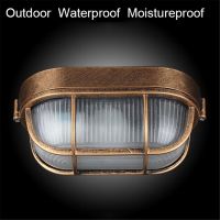 Retro Moisture Explosion-proof Outdoor Wall Light Vintage Waterproof E27 Ceiling Lamp Outdoor Wall &amp; Porch Lighting cicilightingAdhesives Tape