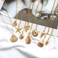 2019 ใหม่แฟชั่นสี Cowrie SHELL สร้อยคอผู้หญิง Conch CHAIN จี้สร้อยคอเครื่องประดับฤดูร้อนปลาดาวคอ-ef2