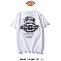 [S-5XL]พร้อมส่ง เสื้อยืดแขนสั้น ผ้าฝ้าย พิมพ์ลาย IES &amp; STUSSY แฟชั่นคลาสสิก สําหรับผู้ชาย