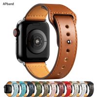 [HOT EWSGWJKKAI HOT] สายหนังสำหรับ Apple Watch Band 45มม. 44มม. 49มม. 41มม. 40มม. 42มม. 38มม. สายรัดข้อมือ Correa สร้อยข้อมือ IWatch Series Ultra 3 5 6 SE 7 8