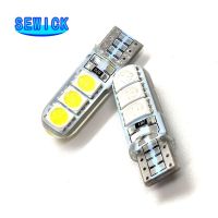 หลอดไฟ W5W T10 194 100ชิ้นหลอดไฟ LED 6 SMD ซิลิก้าเจลไฟกันน้ำหลอดไฟท้ายรถอัตโนมัติโคมไฟโดมอ่านหนังสือสำหรับรถยนต์