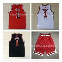 ❈♚✒ Wholesale foreign trade source jersey bulls 1 rose rose embroidery basketball jersey