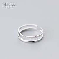 เครื่องประดับ Xixi Modian แหวนเส้นคู่สไตล์มินิมอลลิสต์สำหรับผู้หญิงแหวนแบบเปิดปรับได้925แหวนใส่นิ้วเครื่องประดับอย่างดี Bijoux