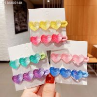 ✌✶ New Girls Cute Gradient Colors Heart Hairpins Children Sweet Side Hair Clips Barrettes Lovely Headband Fashion Hair Accessories