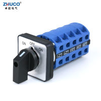 ZHUCO SZW26LW26-25 5เฟส ON-OFF-ON Universal Rotary Changeover Cam Switch 25A 3ตำแหน่ง20ขั้ว660V 25A 48X48มม. แผง