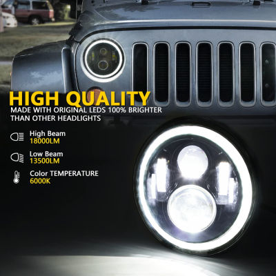 7นิ้ว LED ไฟหน้ารอบไฟต่ำสูงรถจักรยานยนต์สำหรับ Lada 4X4 Urban GMC Savana Jeep สำหรับ Chevrolet Express Jeep Wrangler