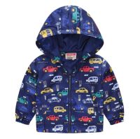 Boys Spring Autumn Coats Kids Jackets Toddler Hooded Windbreaker With Pocket Children Zipper Outerwear Baby Clothes 2-7 Years