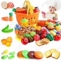 Children Play House Toys Cut Vegetable Fruit Bread Fish Seafood Fast Food Pretend Play Food Montessori Educational Toys For Kids