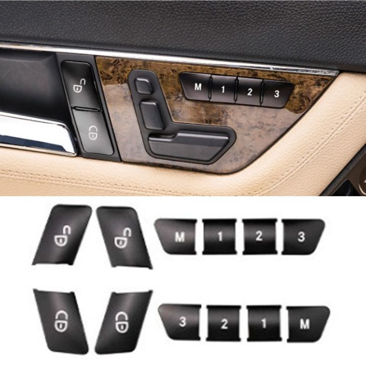 12pcs-car-door-seat-memory-lock-switch-buttons-stickers-cover-trim-for-mercedes-benz-a-b-c-e-class-cla-gla-gle-gl-gls-ml