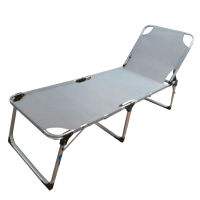 Bed foldable field use in camping to help you relax, gray, size 70 x 214 x 45 cm.