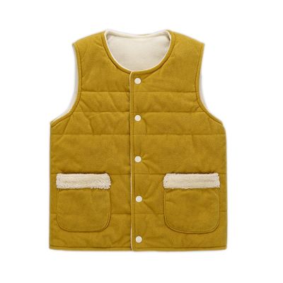 （Good baby store） Girls Vest Clothing Autumn Winter Children  Vest Waistcoat Lamb Wool Plus Down Cotton Flannel To Keep Warm for Outer Wear