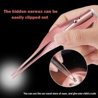 ☾✷ Rechargeable LED Luminous Children Earpick Earwax Remover Tweezers Set Health Care Tool Luminous Portable Ear Pick Ear Cleaner