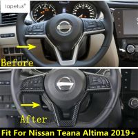 Auto พวงมาลัยปุ่มกรอบตกแต่งสำหรับ Nissan Altimateana 2019 2020 ABS คาร์บอนไฟเบอร์อุปกรณ์เสริมภายใน