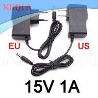 QKKQLA 15V 1A 1000ma AC DC Power supply Adapter plug 15 volt Converter For LED Strip Light CCTV Charger Switch 5.5mmx2.5mm US/EU