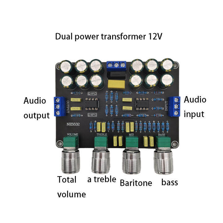Audio HiFi Amprifier Dual NE5532 Tone Equalizer Preamp Stereo