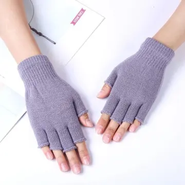 1 Pair Winter Fingerless Gloves Men Half Finger Writting Office