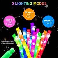 8แพ็ค LED Light Up หลอดป๊อปประสาทสัมผัสของเล่นแท่งเรืองแสง,ปรับมอเตอร์ทักษะการเรียนรู้ของเล่น,พรรคโปรดปรานตกแต่งดึงยืดของเล่น