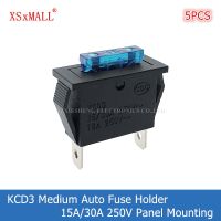 5PCS KCD3 2Pin Medium Automotive Fuse Holder 15A/30A 250V 16A Clamp Embedded Fixed Panel Mounting ATC Blade Standard Fuse Holder