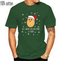 เสื้อยืดคอกลมแขนสั้นผ้าฝ้าย 100% พิมพ์ลาย All I Want For Christmas Is Carbs  3KEG