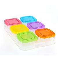 6Pcs 120ML Baby Food Containers Snack Box Kids Toddler Milk Powder Formula Dispenser BPA Free Blocks Freezer Storage Containers