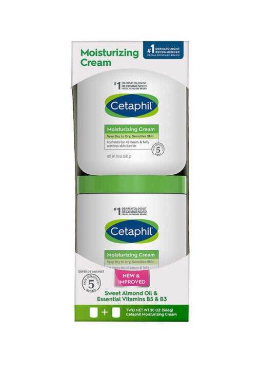 Cetaphil Moisturizing Cream 2pack Sensitive Skin 2 x 20 oz In Box New and Improved Formula