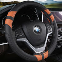 Steering Wheel Cover Braid on The Steering Wheel 38CM 15 Holder Protector Car Styling Universal Leather Steering Wheel Cover