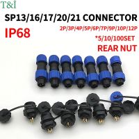 1 SP13 SP16 SP20 SP17 SP21แผง2PIN-12PIN กันน้ำได้ IP68เต้ารับปลั๊กขั้วต่อทางอากาศฝาครอบกันฝุ่นสายเคเบิลไฟฟ้า