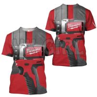 Summer Fashion Men t shirt Milwaukee Tool 3D All Over Printed T Shirts Tee Tops shirts Unisex Tshirt