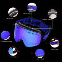 Ski Goggles Men Women Double Layers Cylinder Magnetic Anti-fog Glasses Skiing Snowboard Snow Goggles Eyewear Ski Equipment