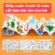 TRANH TÔ MÀU CUỘN DÀI 3M, CÓ THỂ CẮT DÁN CHO BÉ