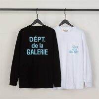 High quality GALLERY DEPT pocket old letter printing loose long-sleeved T-shirt men and women long-sleeved