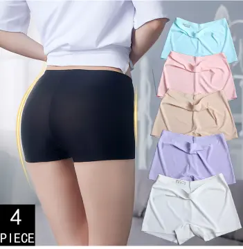 Women's Ice Silk High Waist Safety Pants Seamless Soft Shorts Breathable  Tight