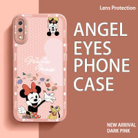 Angel Eyes TPU ปลอกโทรศัพท์กรณีสำหรับ Samsung Galaxy A01 A02 M02 A03 A03S A04S A10 A10S A11 M11 A13 4G 5G A20S A21S A22 M22 M32 Mickey และ Minnie ซิลิโคนเลนส์ป้องกันเลนส์กันกระแทกสแควร์ฝาหลัง