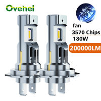 OVEHEL H7ขนาดเล็กหลอดไฟหน้า LED H4 H11 200000LM 180W H1 9005 9006 HB4 6000K LED Canbus CSP Chips 1:1ขนาดไฟตัดหมอกรถ