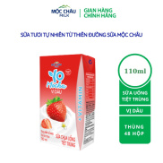 Thùng 48 hộp Sữa chua uống tiệt trùng vị dâu 110ml Yo Mocha Mộc Châu Milk