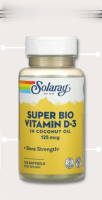 Solaray, Super Bio Vitamin D-3, 125 mcg, 120 Softgels