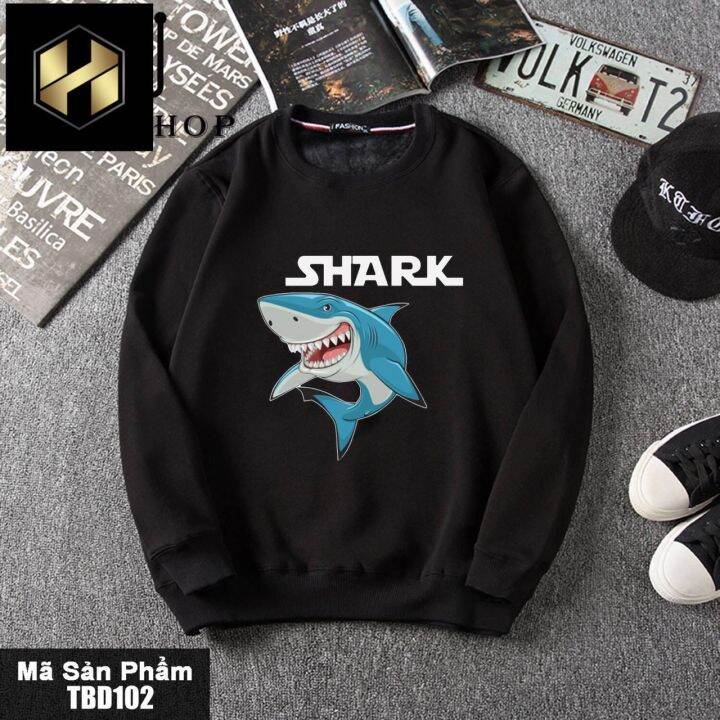 Hcm]Áo Sweater Thu Đông Nam Nữ Cá Mập Sw00016 Có Bigsize Vải Nỉ Bông Mịn  Dày Đẹp | Lazada.Vn