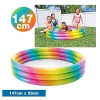 Telecorsa สระว่ายน้ำเป่าลมทรงกลมสีรุ้ง ขนาด 147X33 CM รุ่น 147X33-CM-round-inflatable-pool