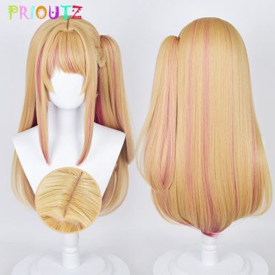 Oshi No Ko Ruby Hoshino Cosplay Wig Long Deep Blonde Pink Synthetic Hair Anime Halloween Carnival Party