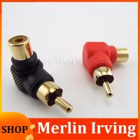 Merlin Irving Shop 90 Degree RCA Male To Female Right Angle Connector Plug Adapters M/F 90 Degree Audio Adapter Gold Plated