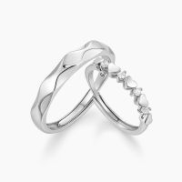 [COD] love crowned rings A pair of male and female models corrugated all-match ring niche design adjustable